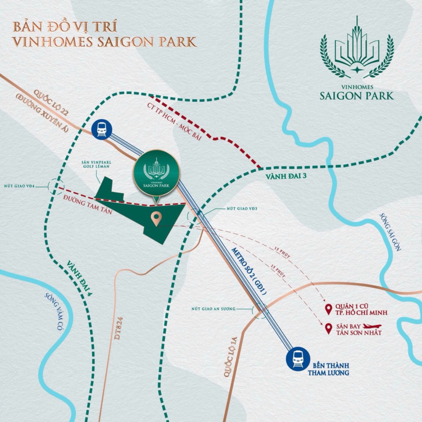 Bản đồ vị trí Vinhomes Saigon Park – Hóc Môn TP.HCM